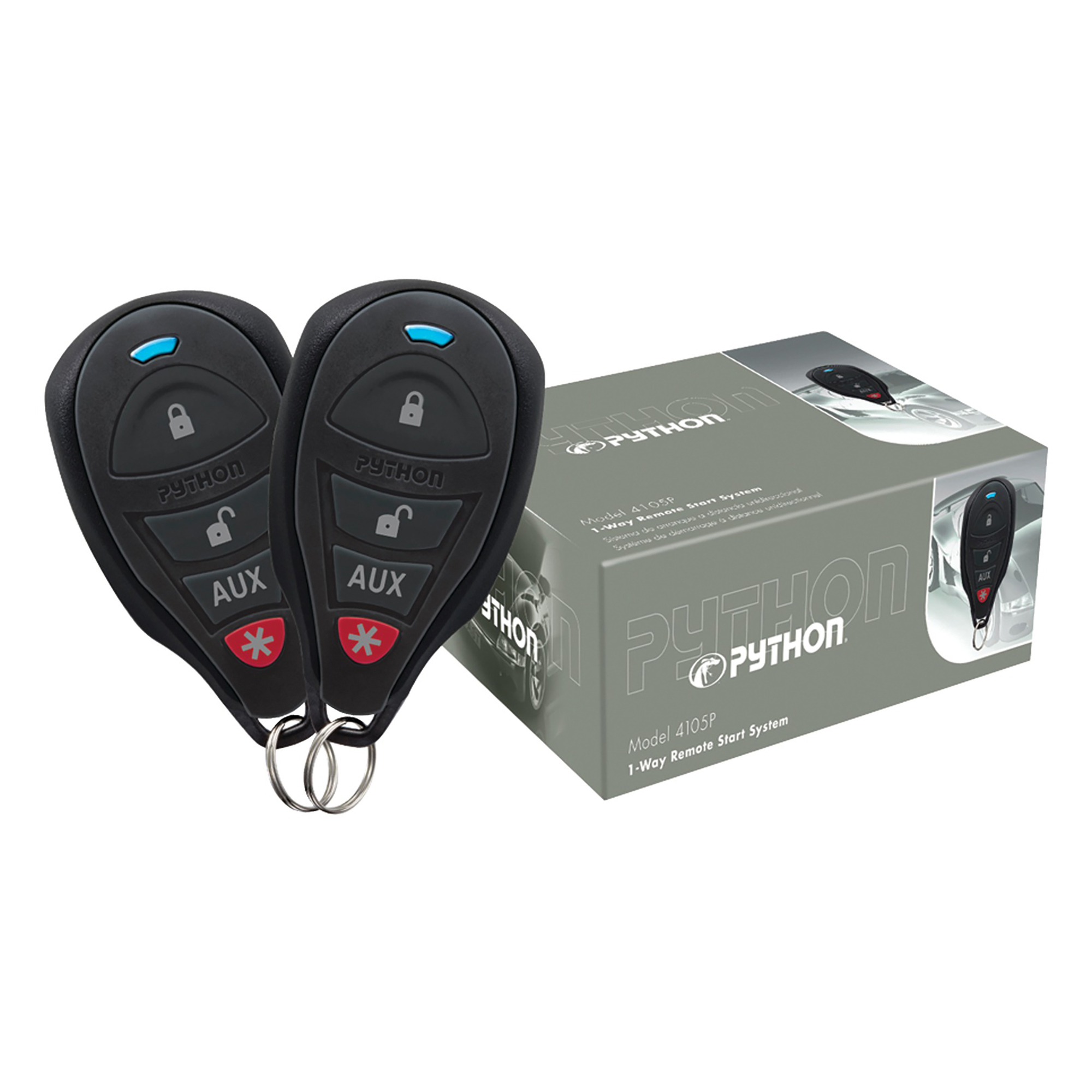 Python, 1-Way Remote-Start System with 0.25-Mile Range, Power Source Battery, Model# 4105P